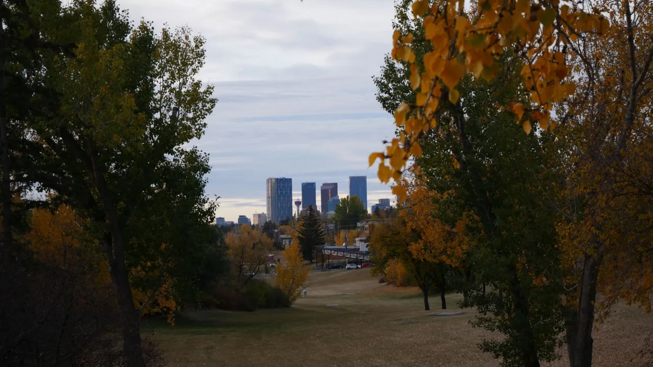 Calgary in autumn, where many Alberta debt consolidation journeys start