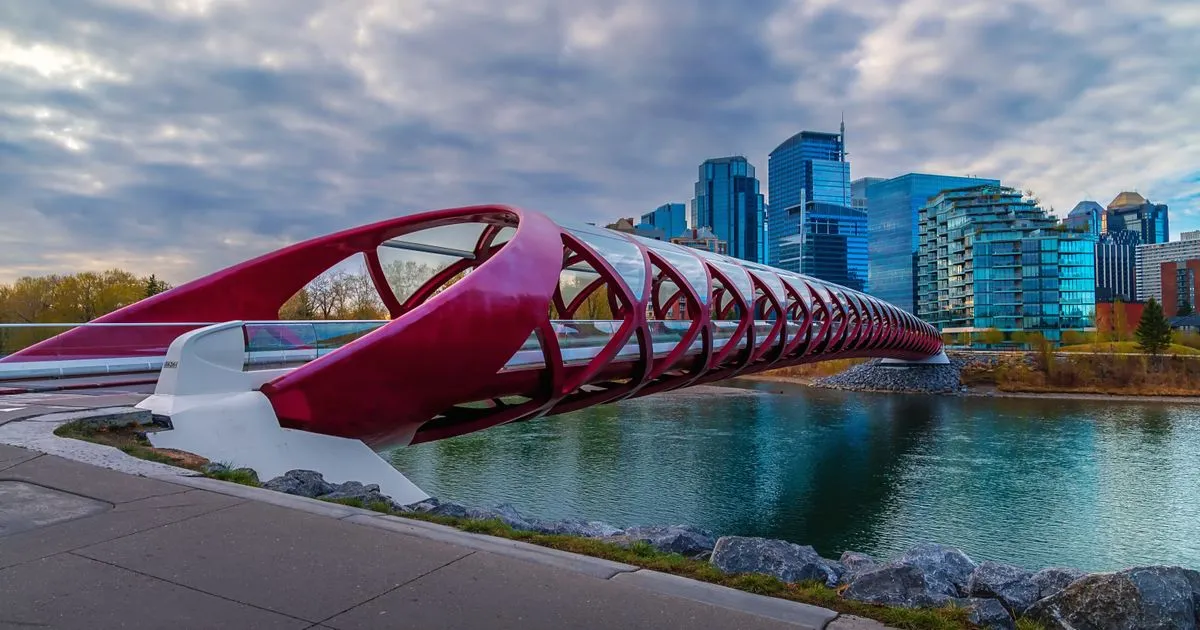 Debt consolidation Calgary: Peace Bridge over the Bow River downtown