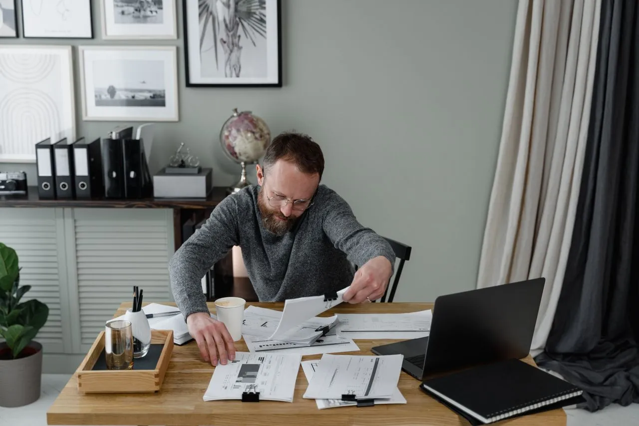 Credit repair company reviewing a client credit file